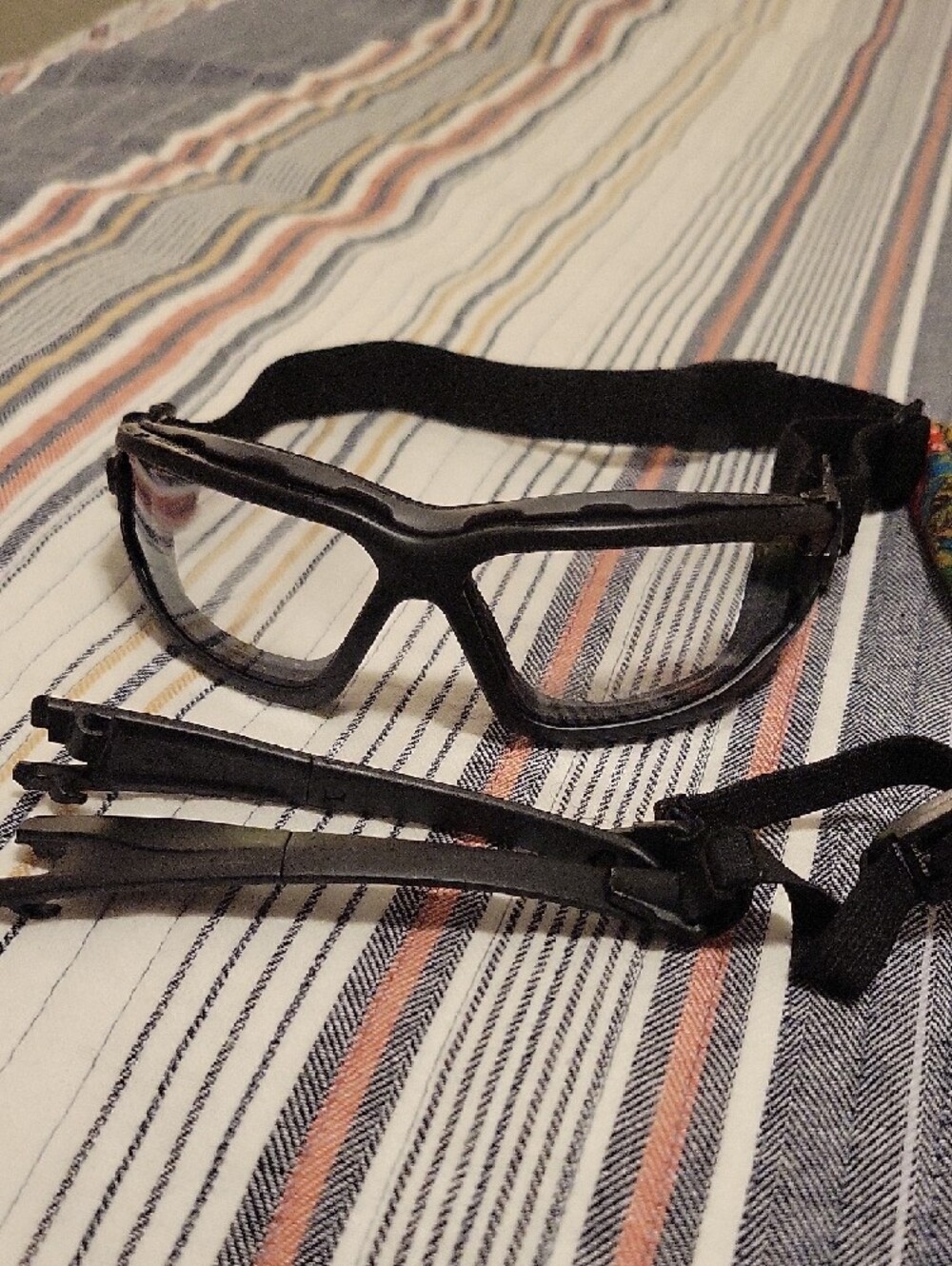 Black Protective Goggles with Clear Lenses